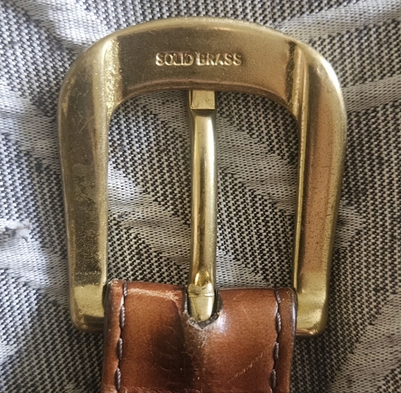 Brighton Elastic Cord w/ Croco Embossed Leather Trim Belt Men 40 - Picture 5 of 6